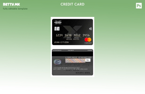 Модерен стил Обединетото Кралство Халифакс банка мастер картички шаблон